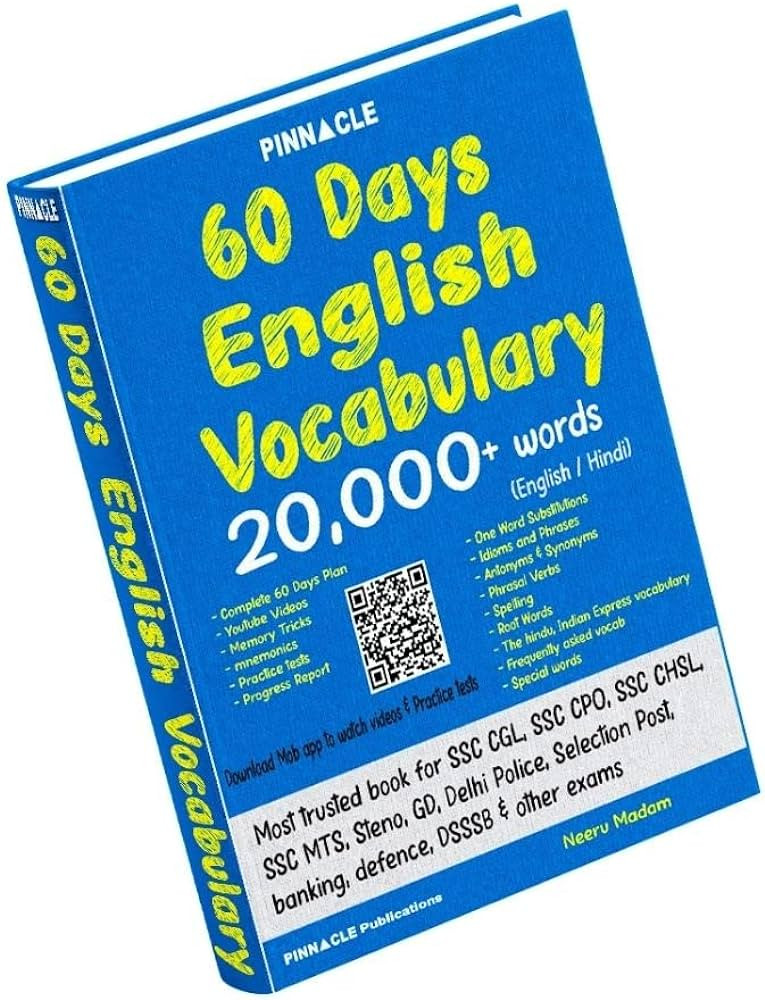 Pinnacle 60 days English Vocabulary 20000+ Words (English/ Hindi)