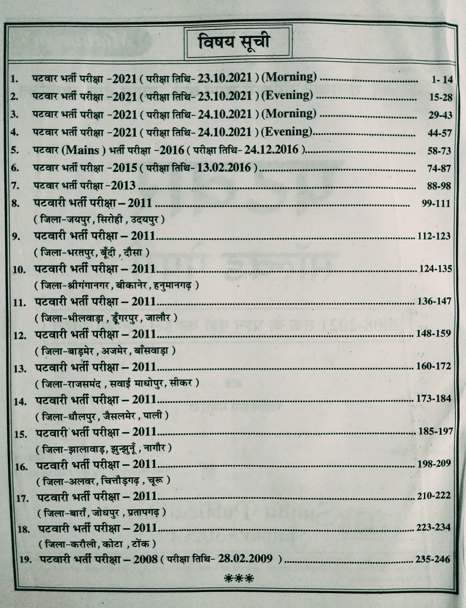 Sristhi RSSB Rajasthan Patwar Previous Year Solved Paper
