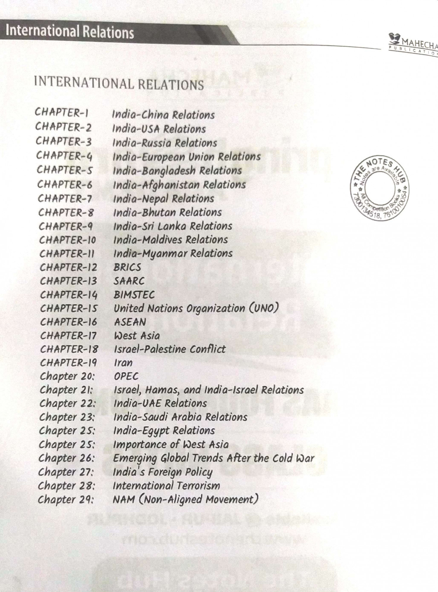 SpringBoard RAS International Relations (English) 2024 By Abhishek Sir