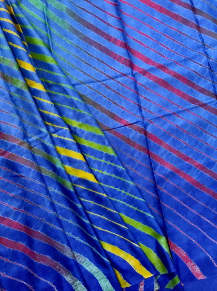 Handmade Tussar Silk Leheriya Saree