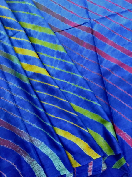 Handmade Tussar Silk Leheriya Saree