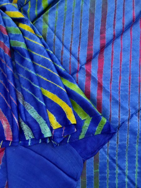 Handmade Tussar Silk Leheriya Saree