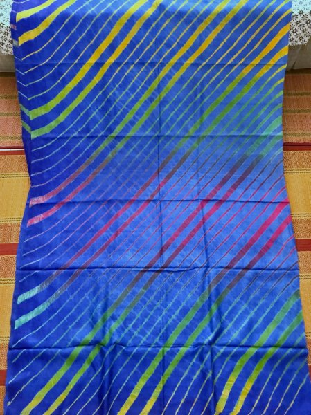 Handmade Tussar Silk Leheriya Saree