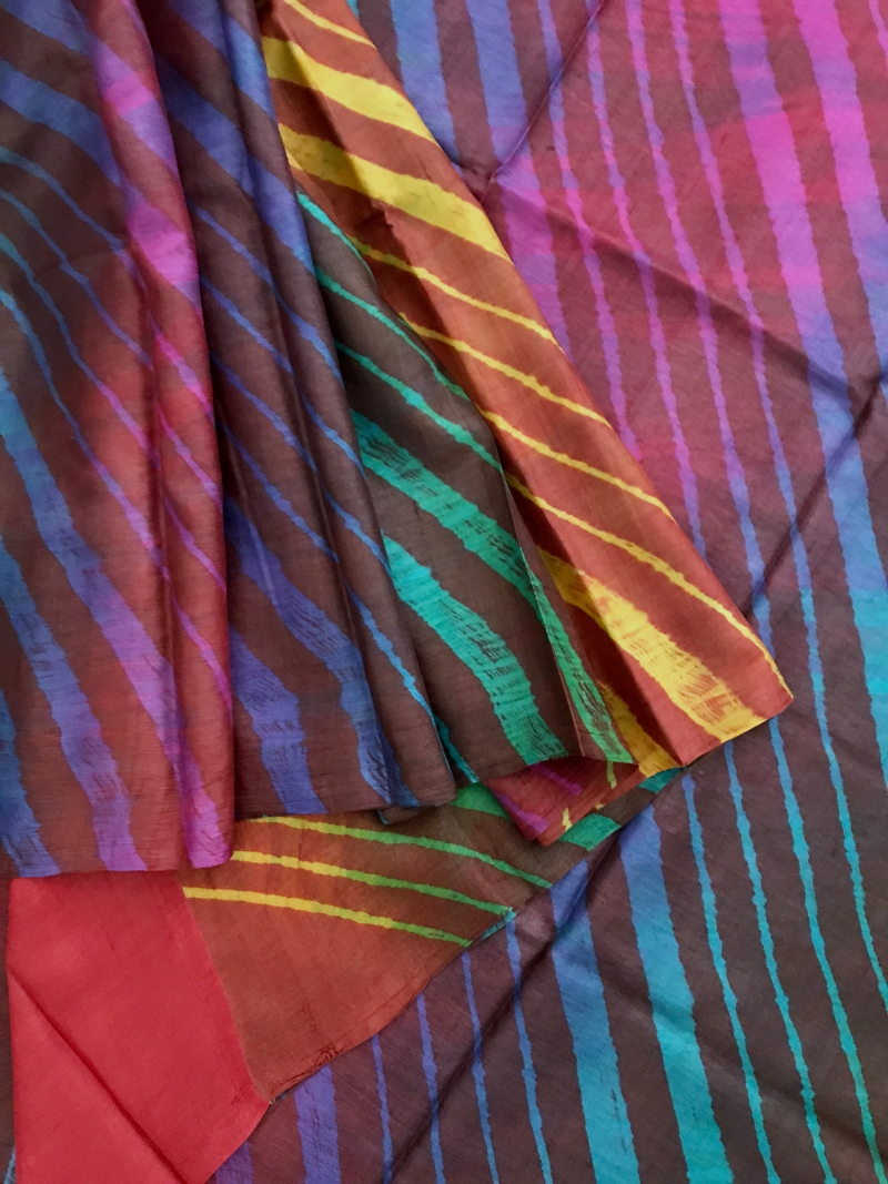 tussar silk leheriya saree