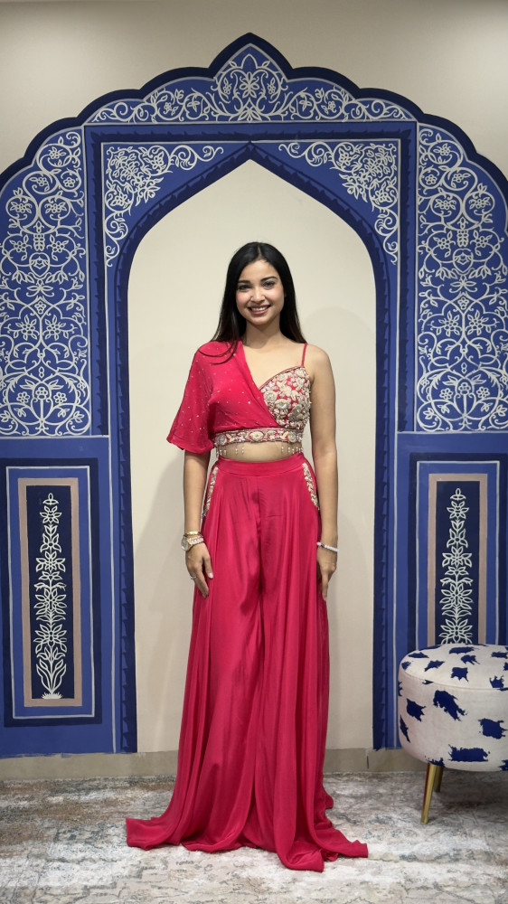 Image of Crop Top Plazzo