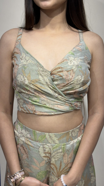 Crop Top Plazzo With Jacket