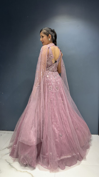 Ball Gown / Reception Gown with Integrated Drape