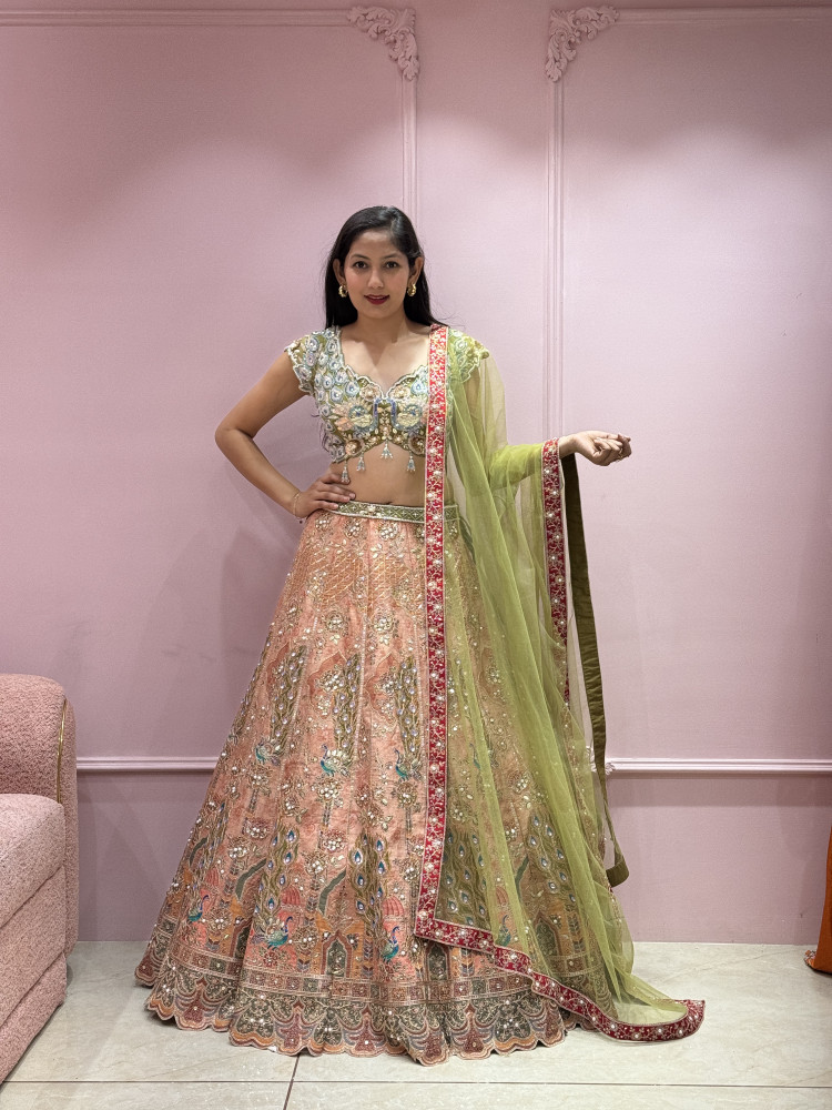 Image of Lehenga with mor blouse