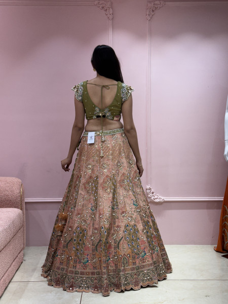 Lehenga with mor blouse