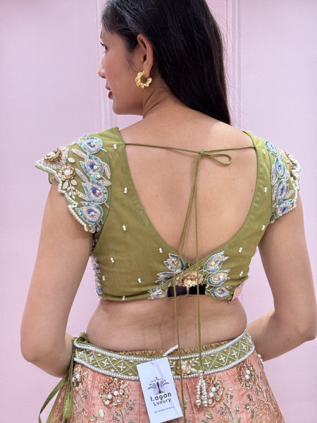 Lehenga with mor blouse