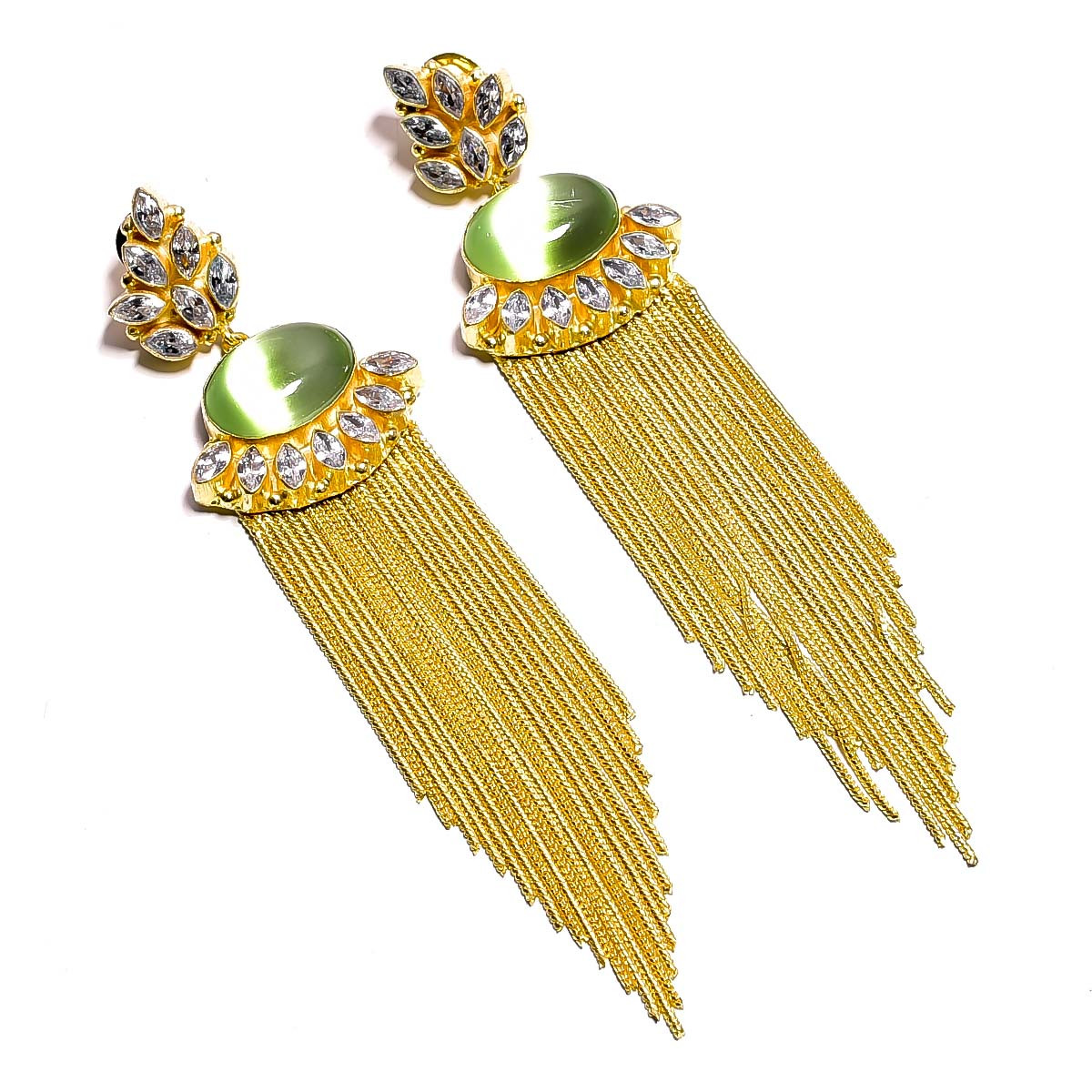 18K Gold Plated Earrings Monalisa Cubic Zirconia Gemstone Earrings