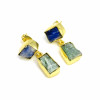 Natural Raw Blue Kyanite Green Kyanite Gemstone 18K Gold Plated Earrings