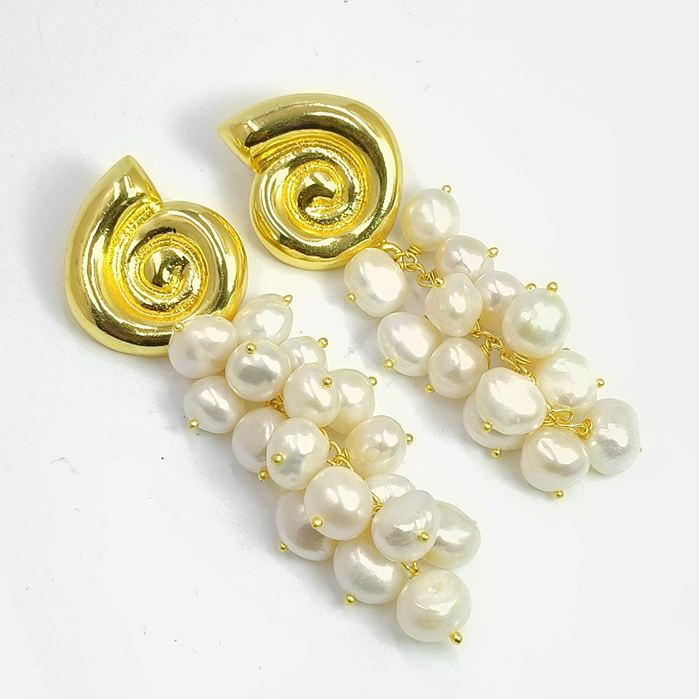 Image of Baroque Pearl 18K Gold Plated Earrings