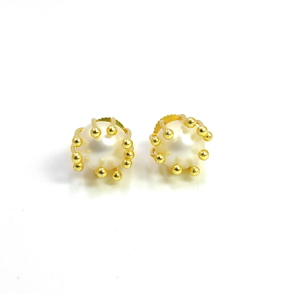 Baroque Pearl 18K Gold Plated Stud Earrings