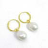 Baroque Pearl 18K Gold Plated Hoop Earrings
