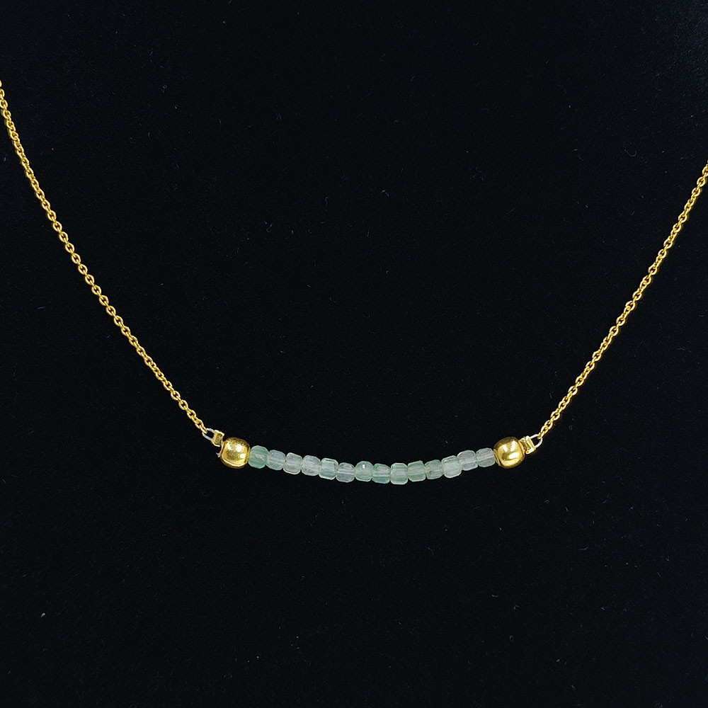 Raw Emerald Gemstone 18K Gold Plated Necklace