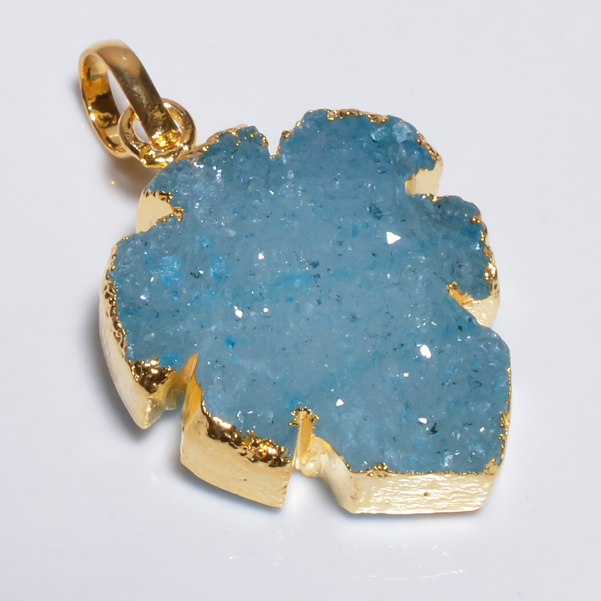 18K Gold Plated Pendant Druzy Gemstone