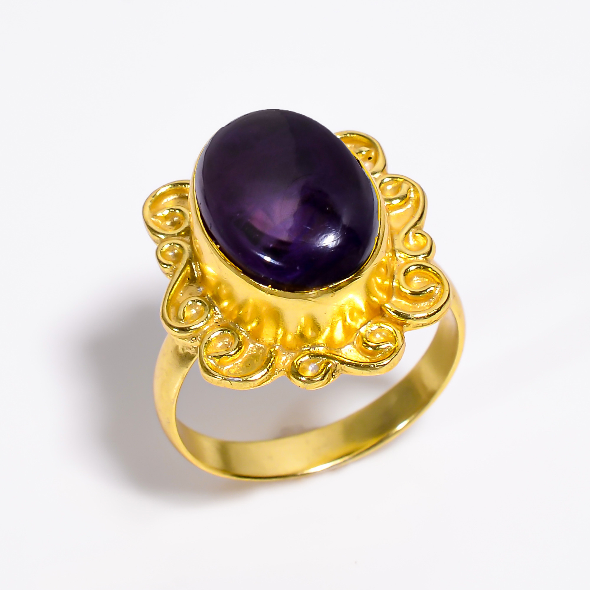 Natural Amethyst Gemstone Ring Size US 10 Fashion Jewelry