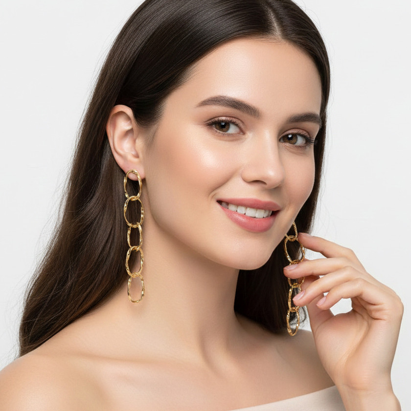 18K Gold Plated Handmade Fashion Plain Earring