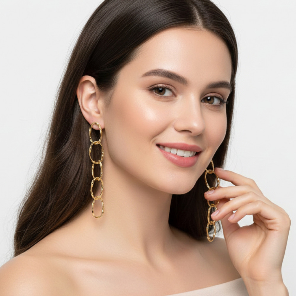 Image of 18K Gold Plated Handmade Fashion Plain Earring