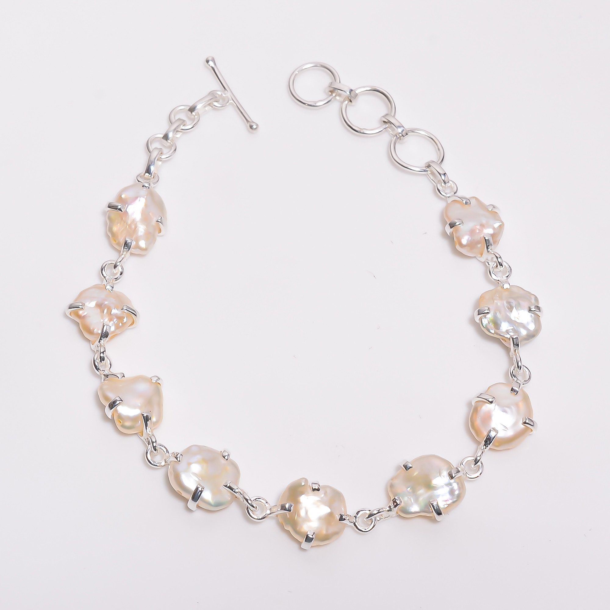 Natural Gemstone 925 Sterling Silver Bracelet