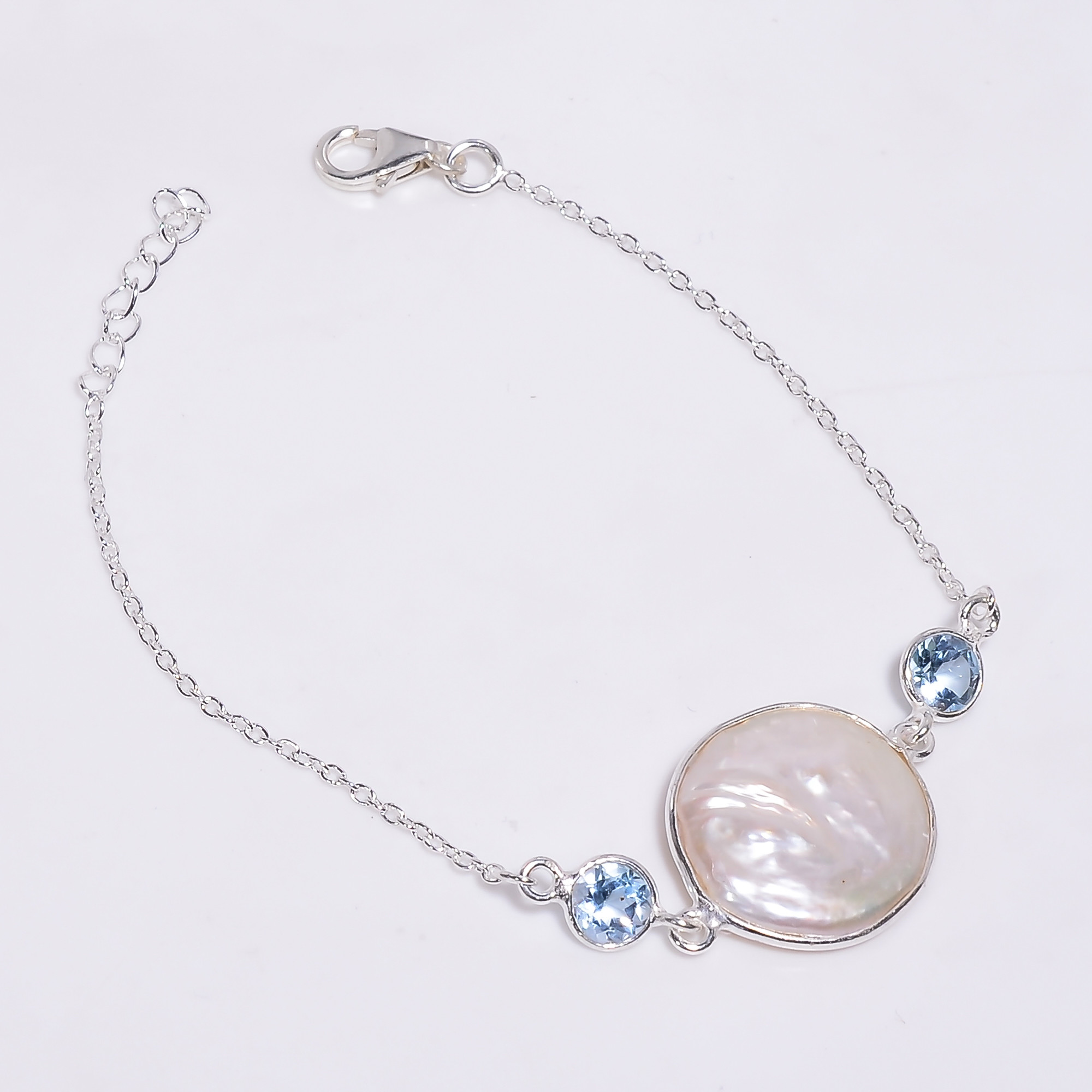 925 Sterling Silver Bracelet Baroque Pearl
