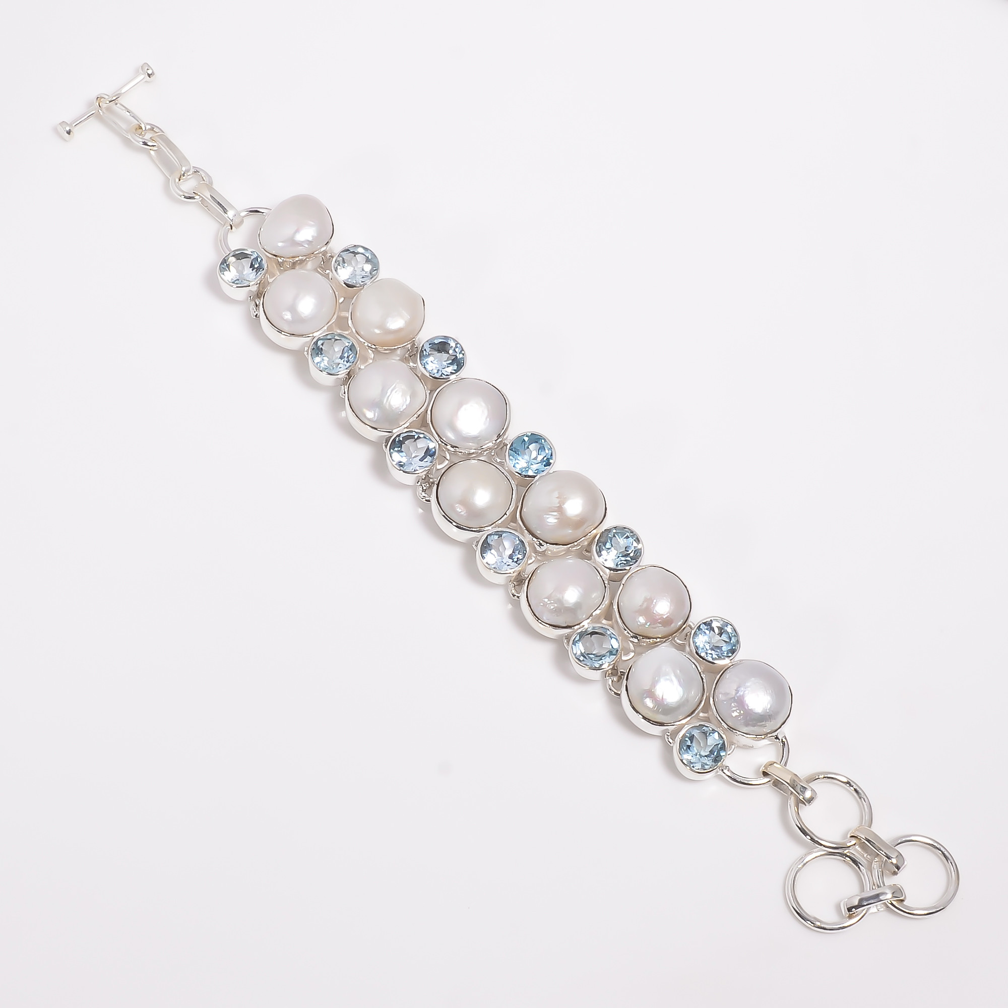 Baroque Pearl 925 Sterling Silver Statement Bracelet