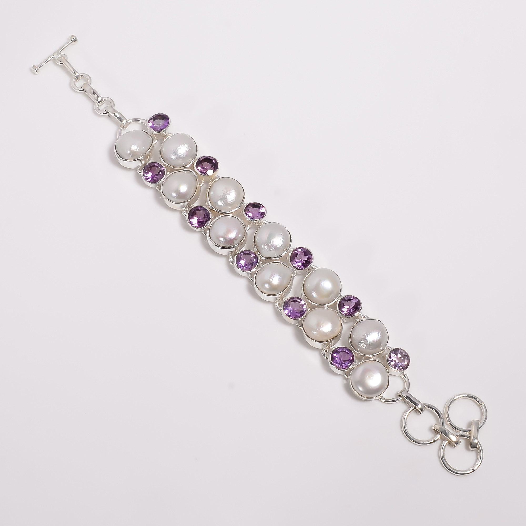 Baroque Pearl 925 Sterling Silver Statement Bracelet