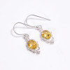 Oval Cut Citrine Gemstone 925 Sterling Silver Drop Earrings
