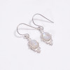 Natural Rainbow Moonstone 925 Sterling Silver Drop Earrings