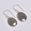 Labradorite Oval Cut Gemstone 925 Sterling Silver Drop Earrings