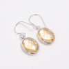 Citrine Oval Cut Gemstone 925 Sterling Silver Drop Earrings