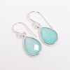 Chalcedony Pear Cut Gemstone 925 Sterling Silver Drop Earrings