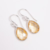 Citrine Pear Cut Gemstone 925 Sterling Silver Drop Earrings