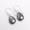 Labradorite Pear Cut Gemstone 925 Sterling Silver Drop Earrings