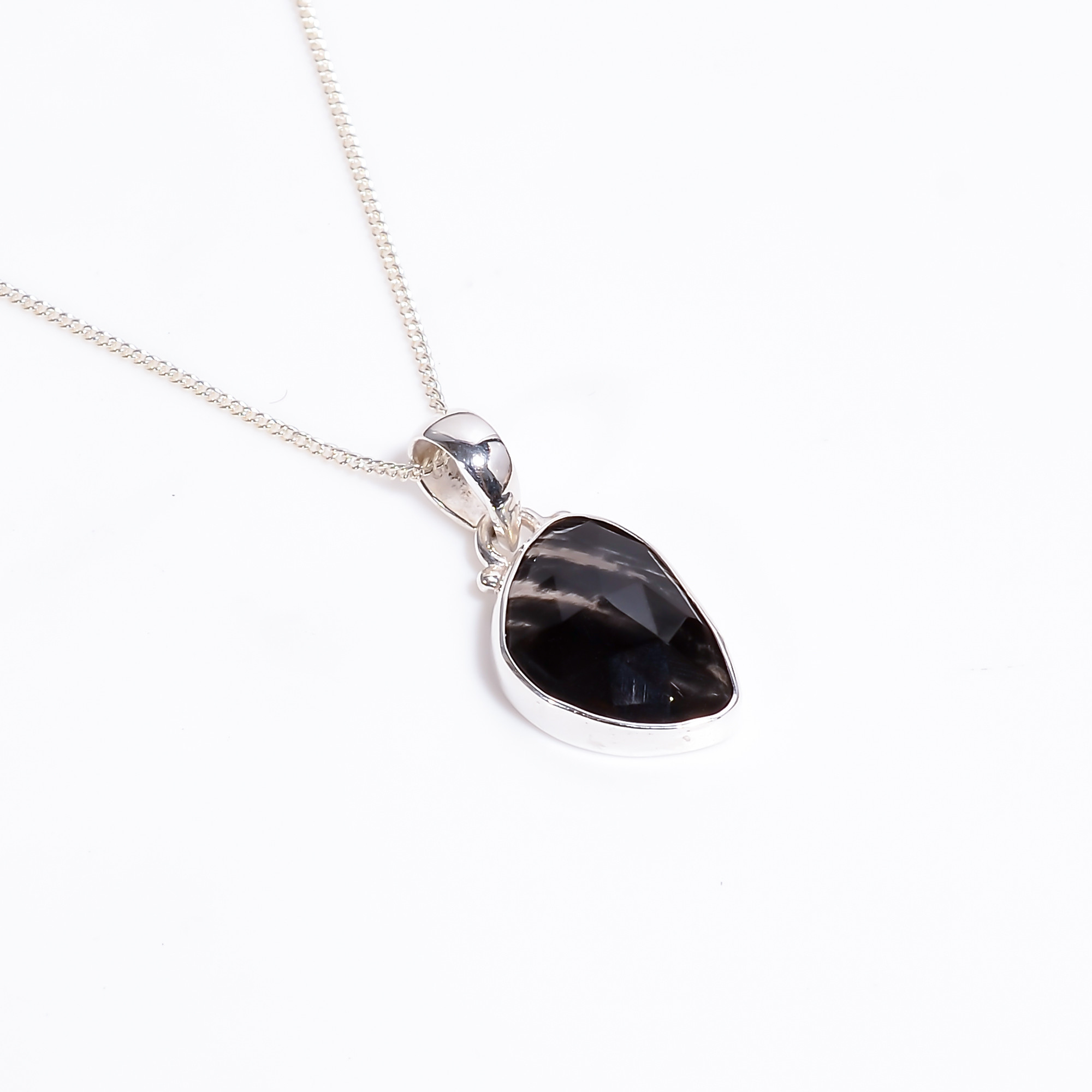Rose Cut Gemstone 925 Sterling Silver Necklace
