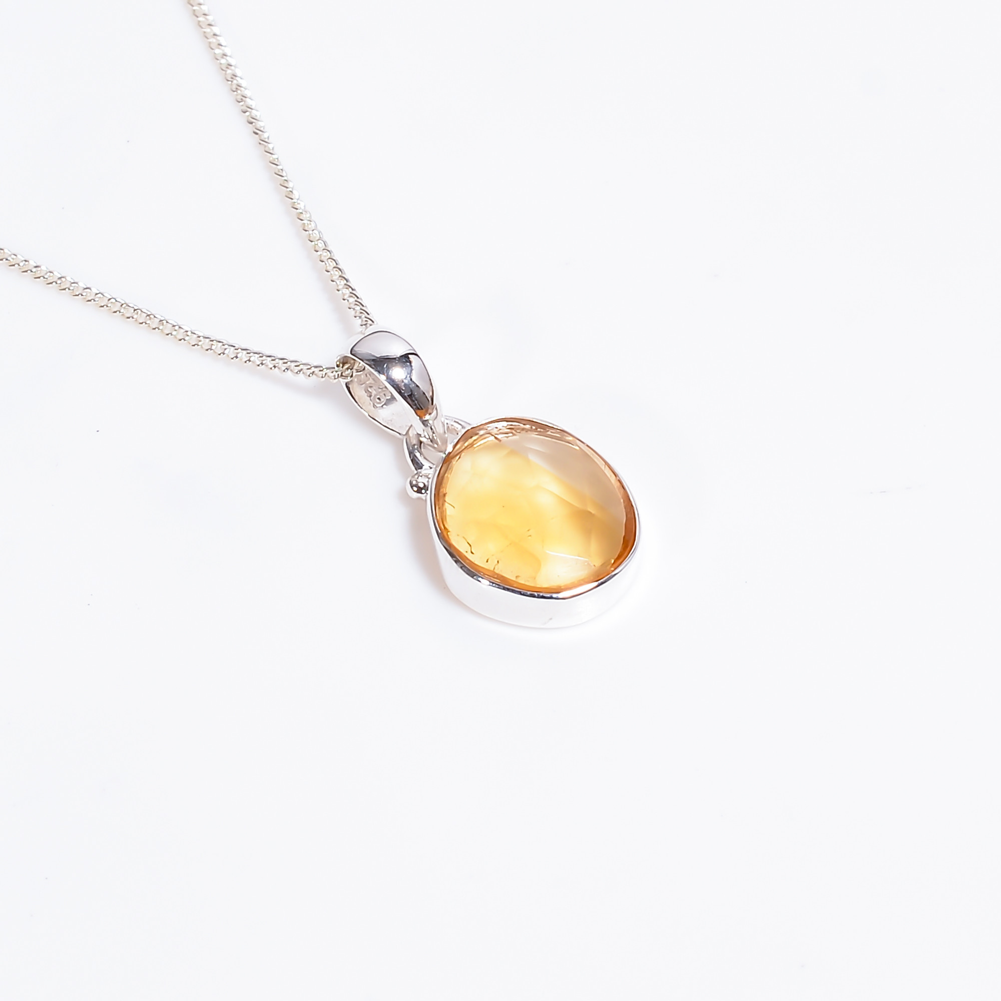 Rose Cut Gemstone 925 Sterling Silver Necklace