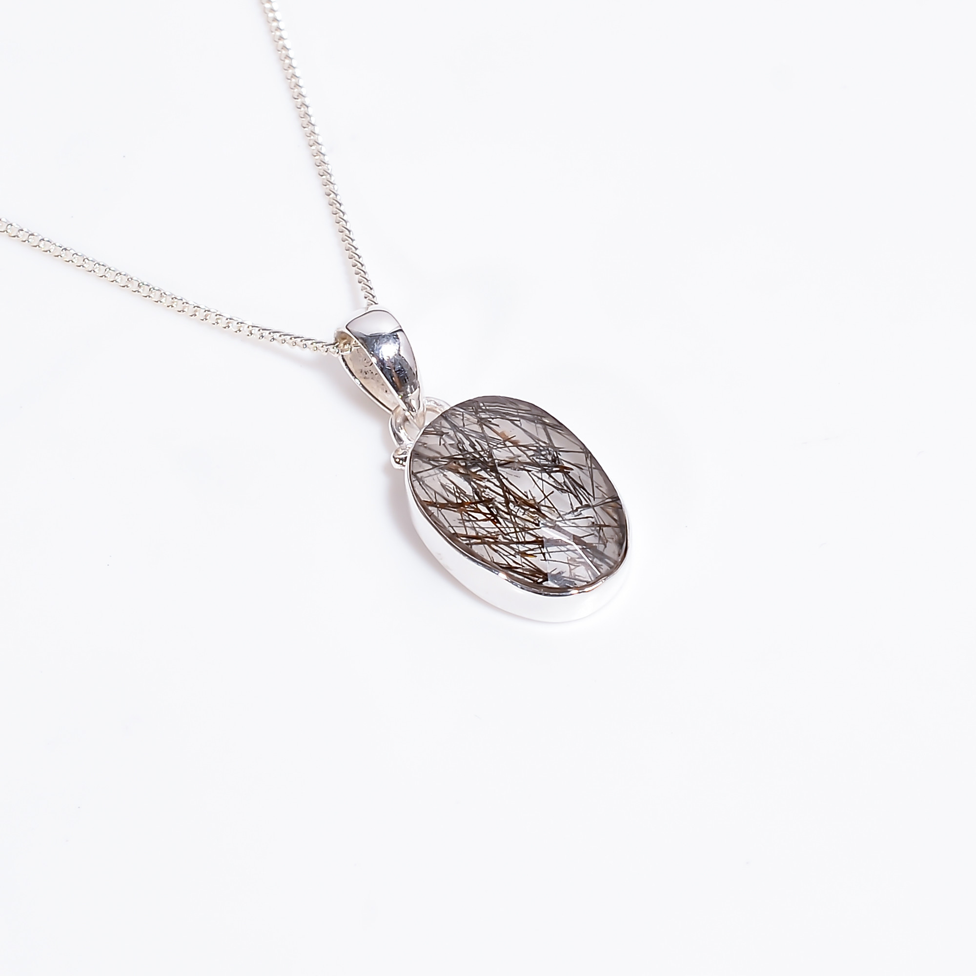Rose Cut Gemstone 925 Sterling Silver Necklace