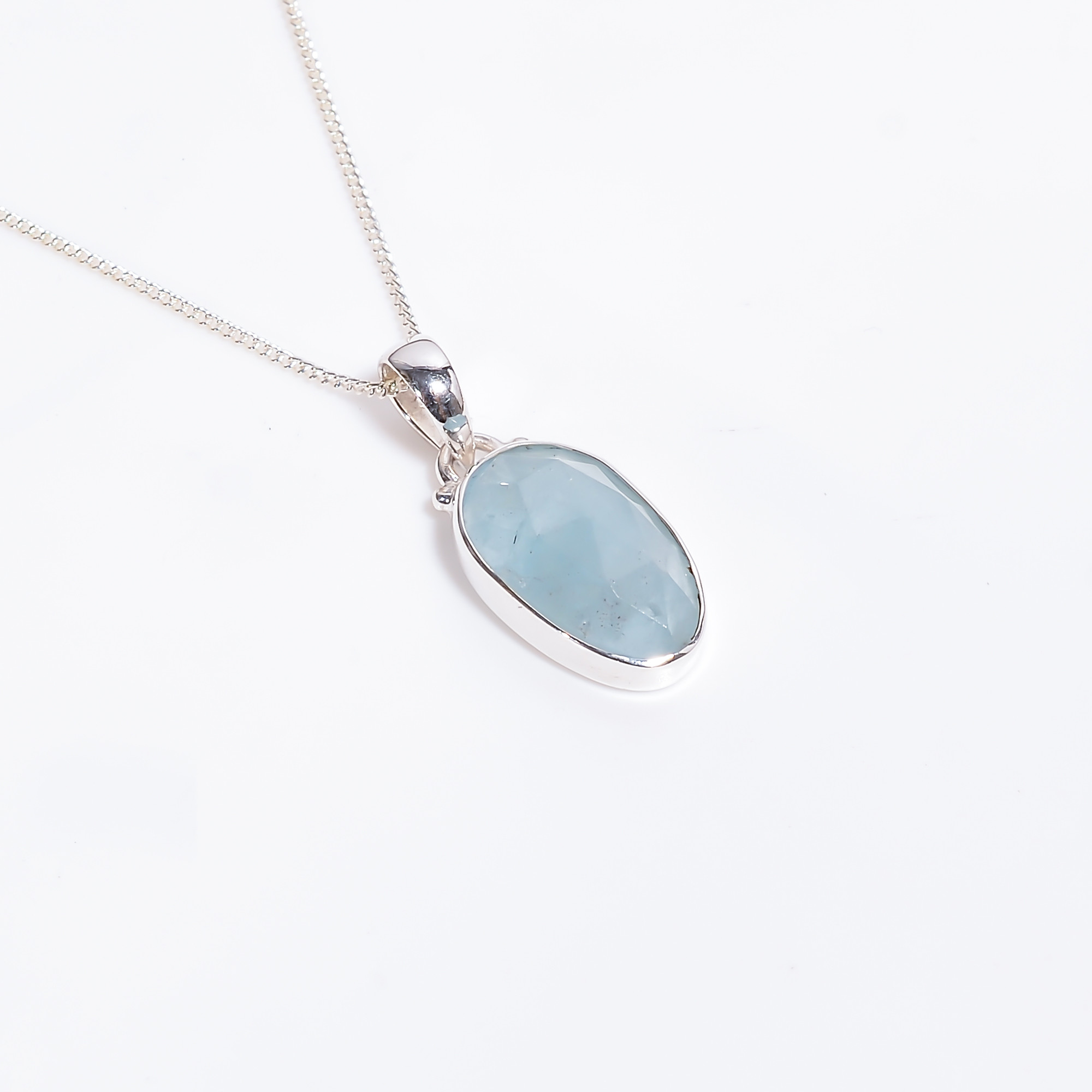 Rose Cut Gemstone 925 Sterling Silver Necklace