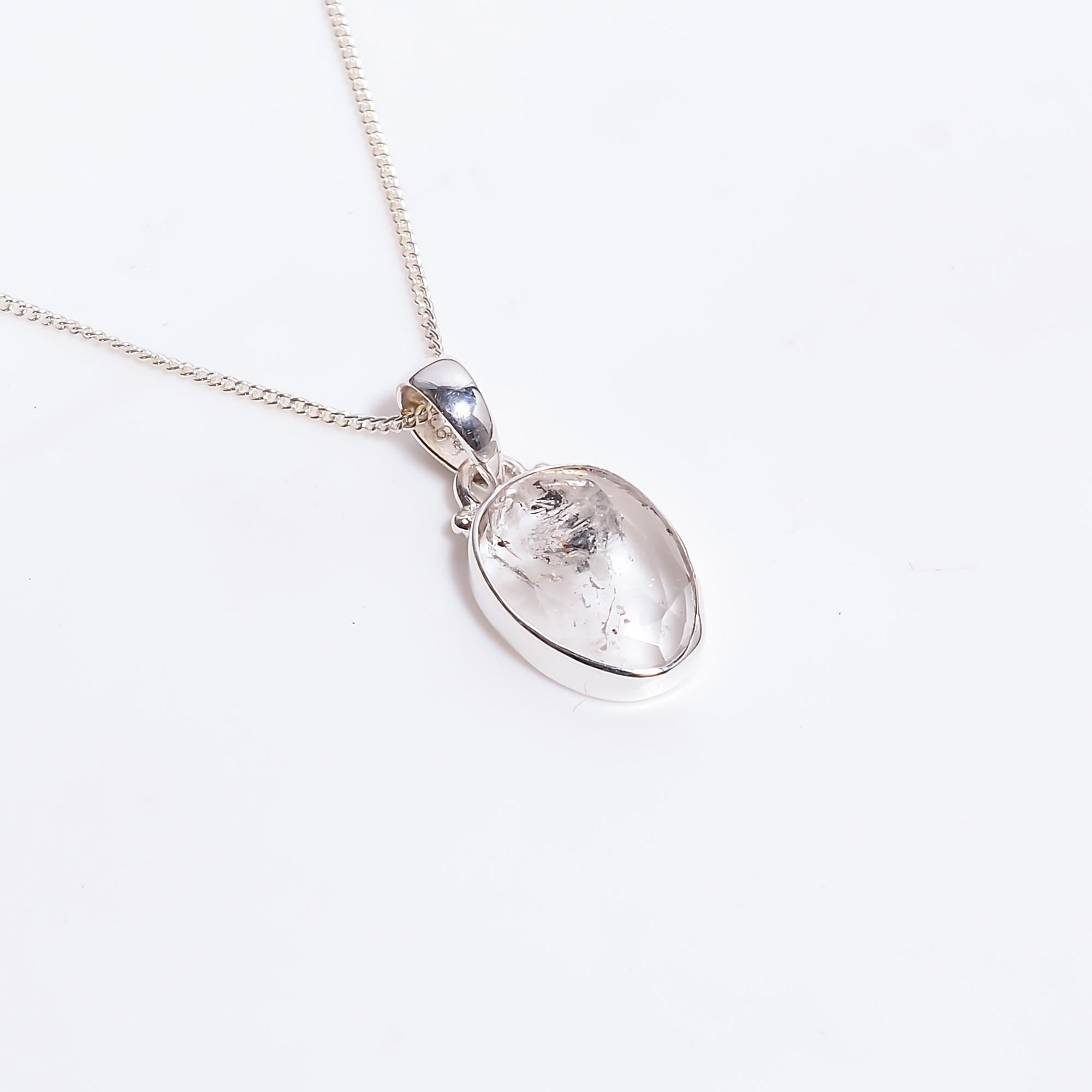 Rose Cut Gemstone 925 Sterling Silver Necklace