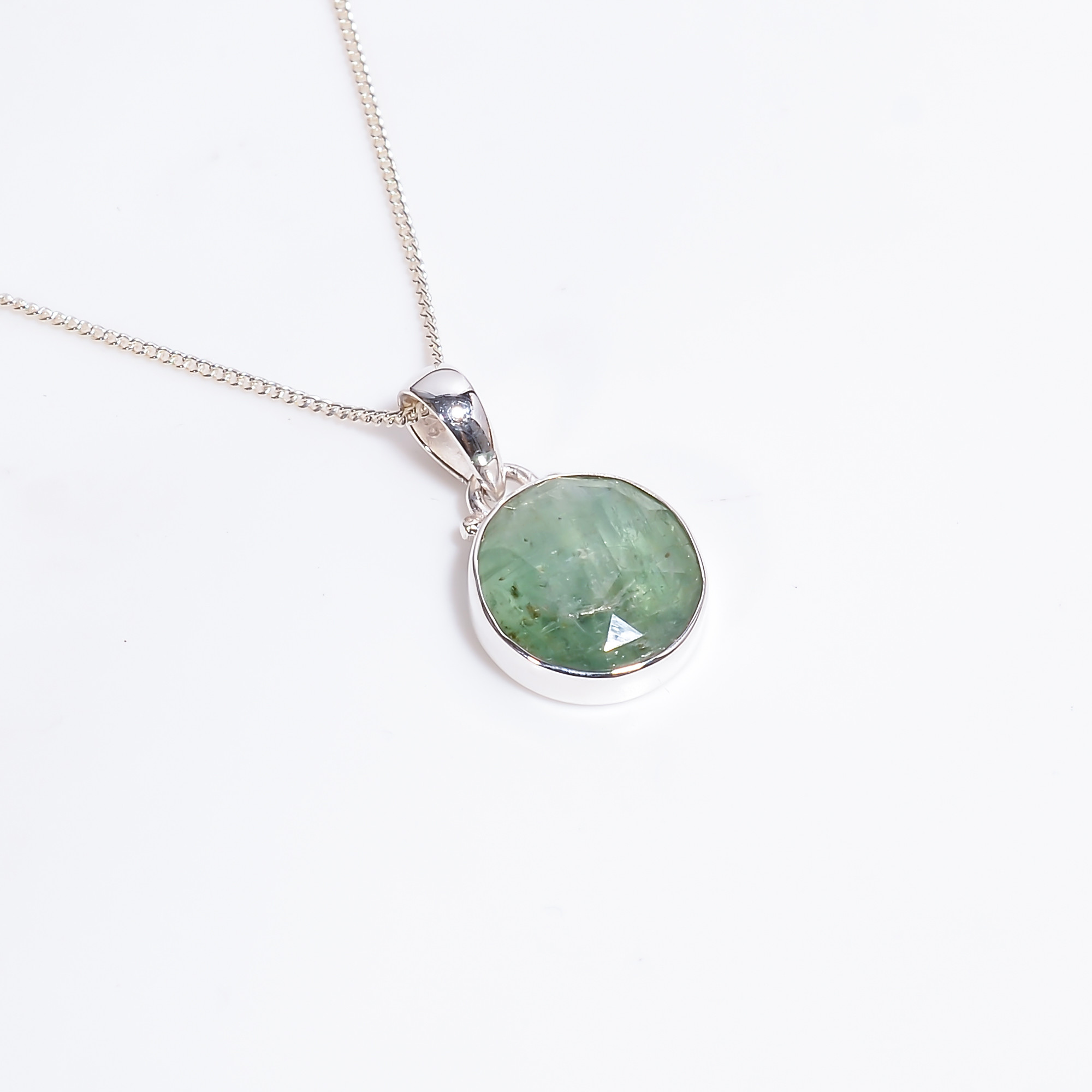 Rose Cut Gemstone 925 Sterling Silver Necklace