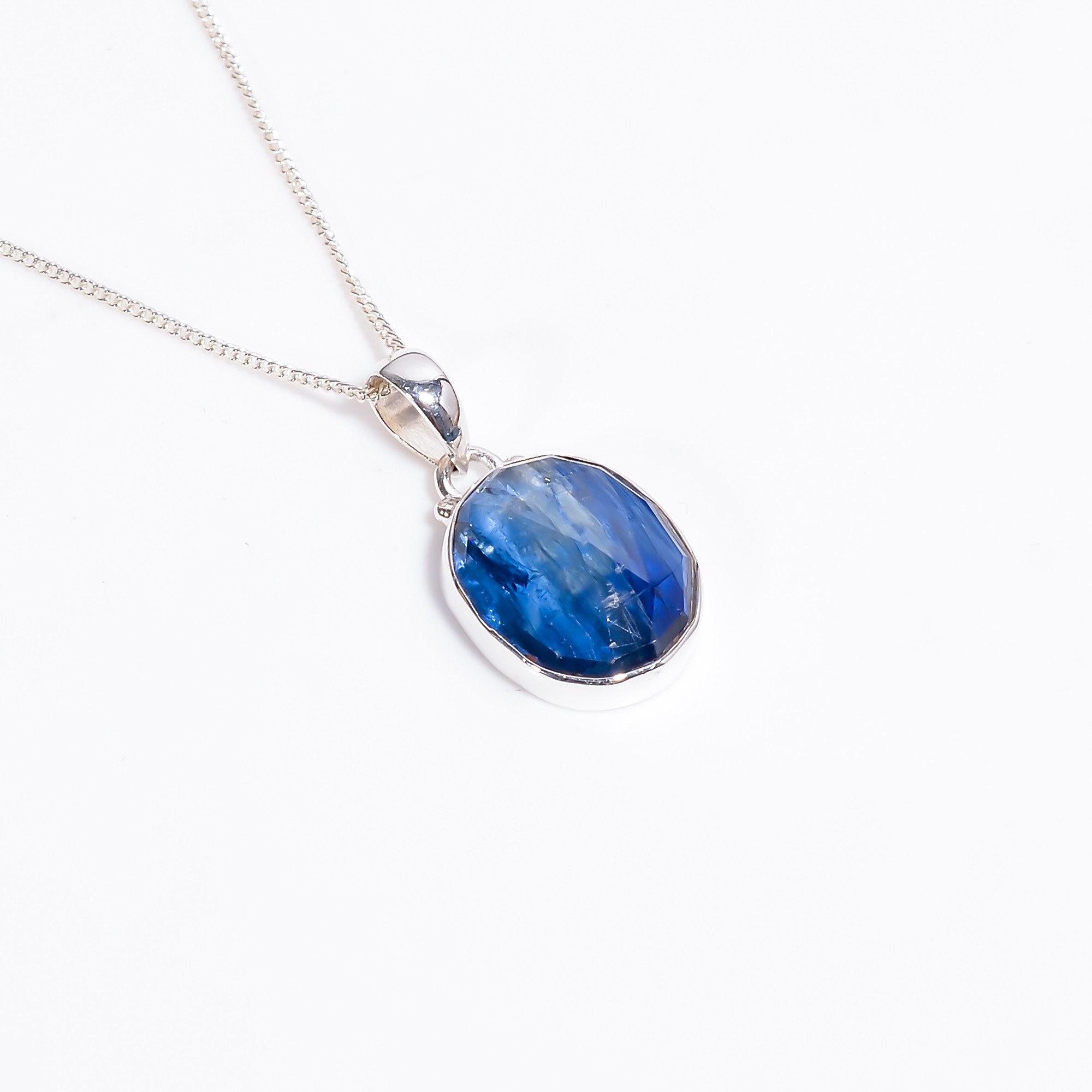 Rose Cut Gemstone 925 Sterling Silver Necklace