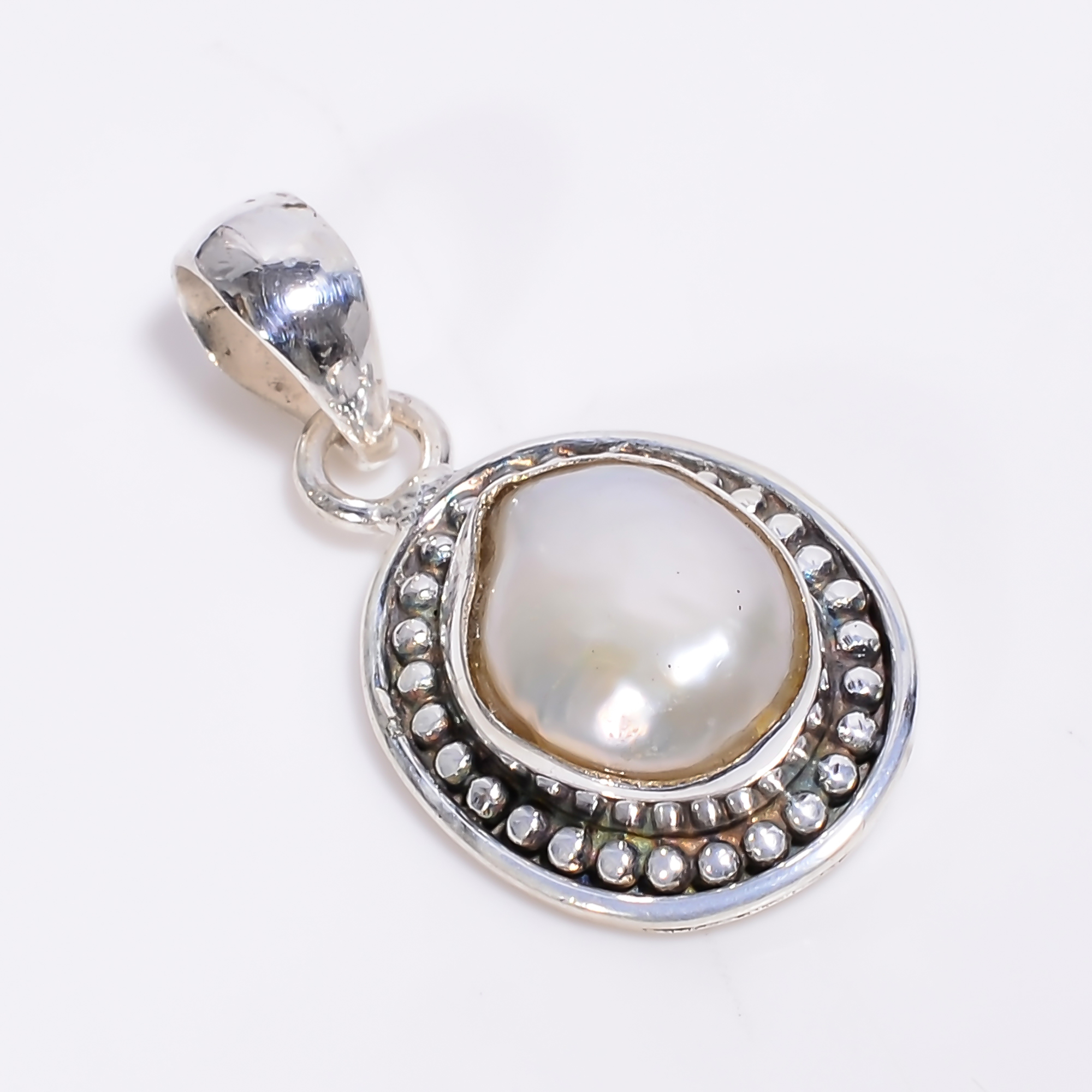 925 Sterling Silver Pendant Baroque Pearl