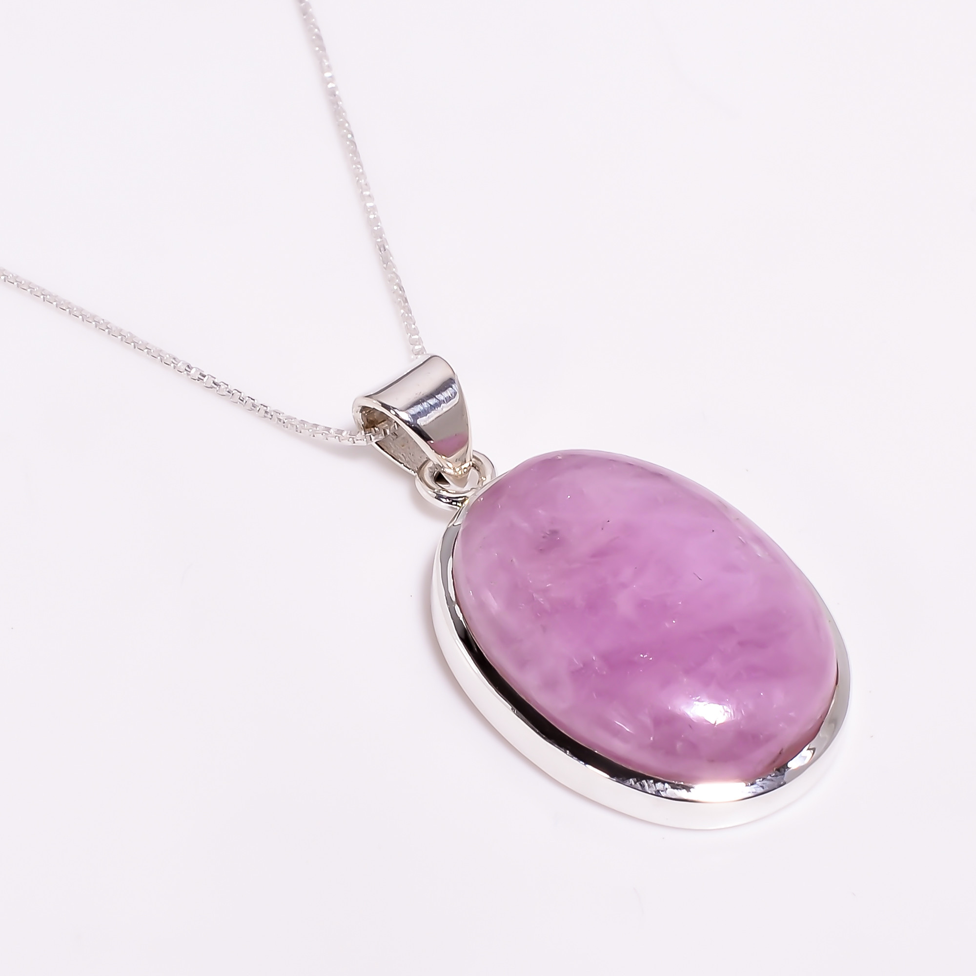 925 Sterling Silver Pendant Necklace With Box Chain
