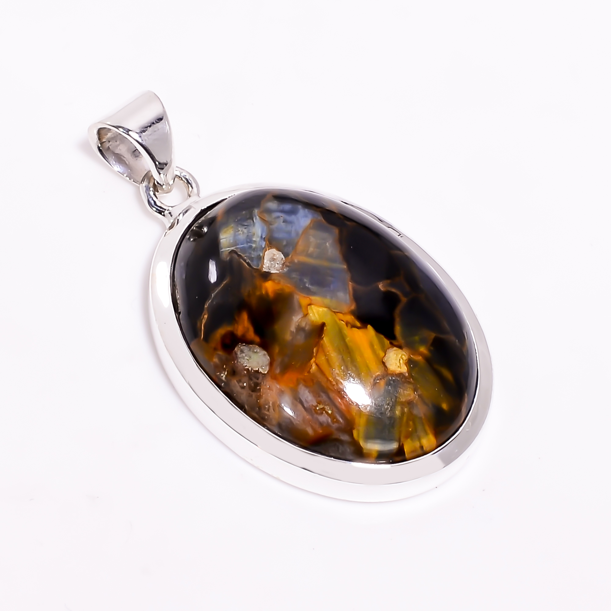 925 Sterling Silver Pendant Pietersite Gemstone