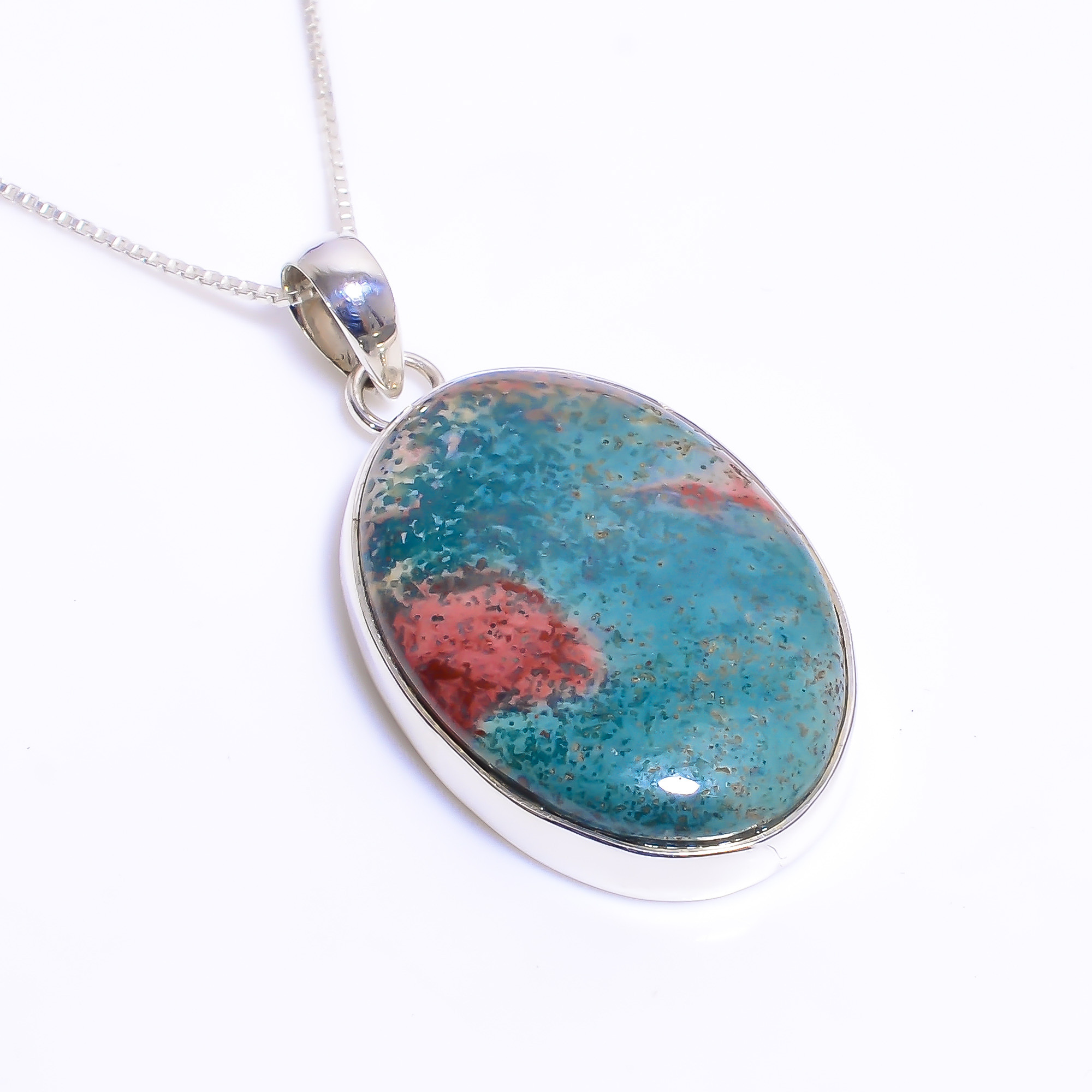 925 Sterling Silver Pendant Necklace With Box Chain