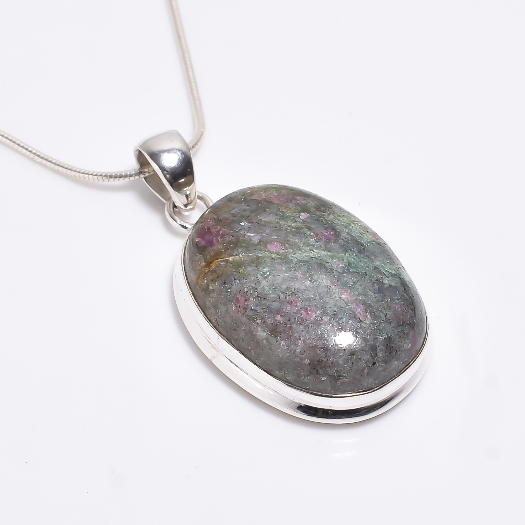 925 Sterling Silver Pendant Necklace With Box Chain