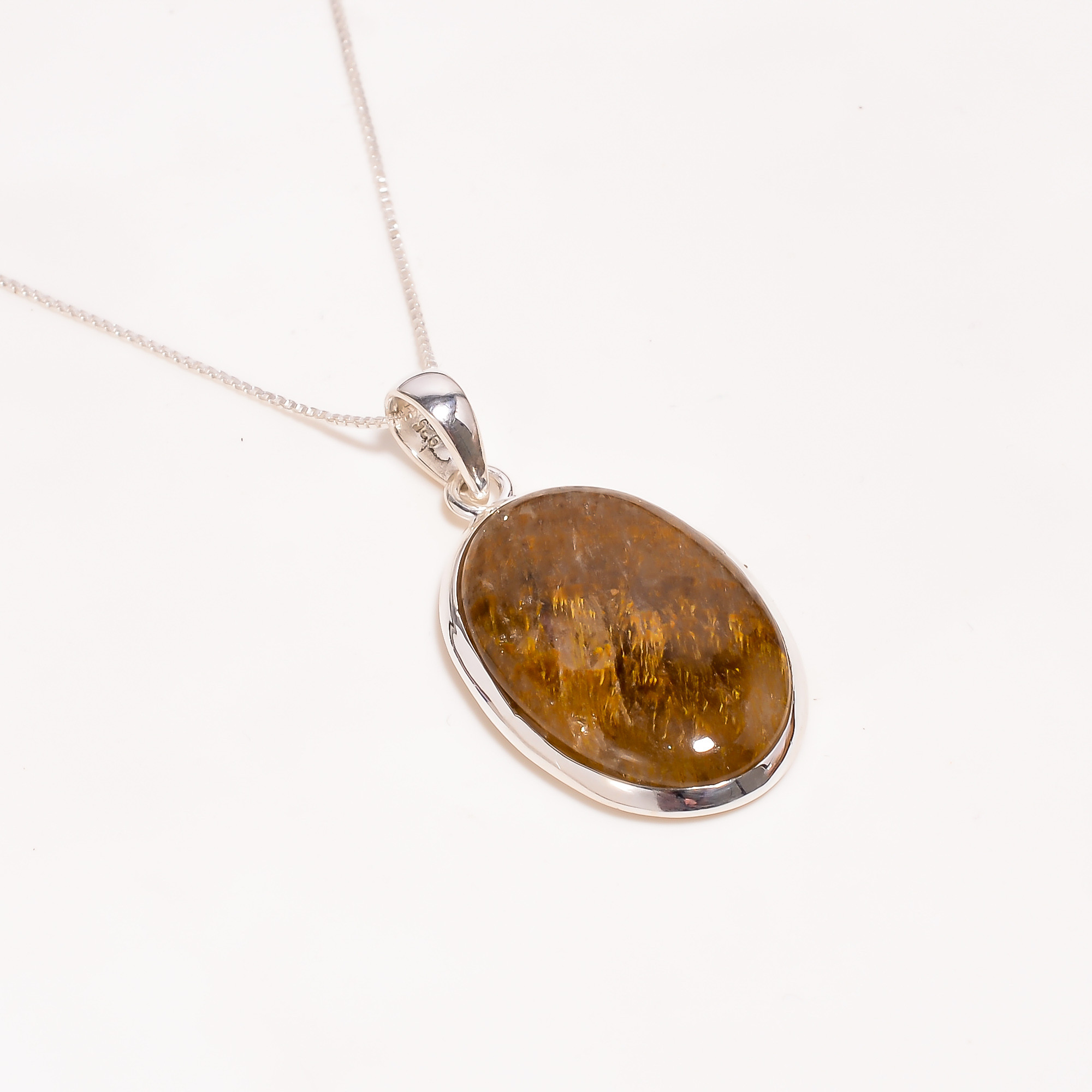 925 Sterling Silver Pendant Necklace With Box Chain