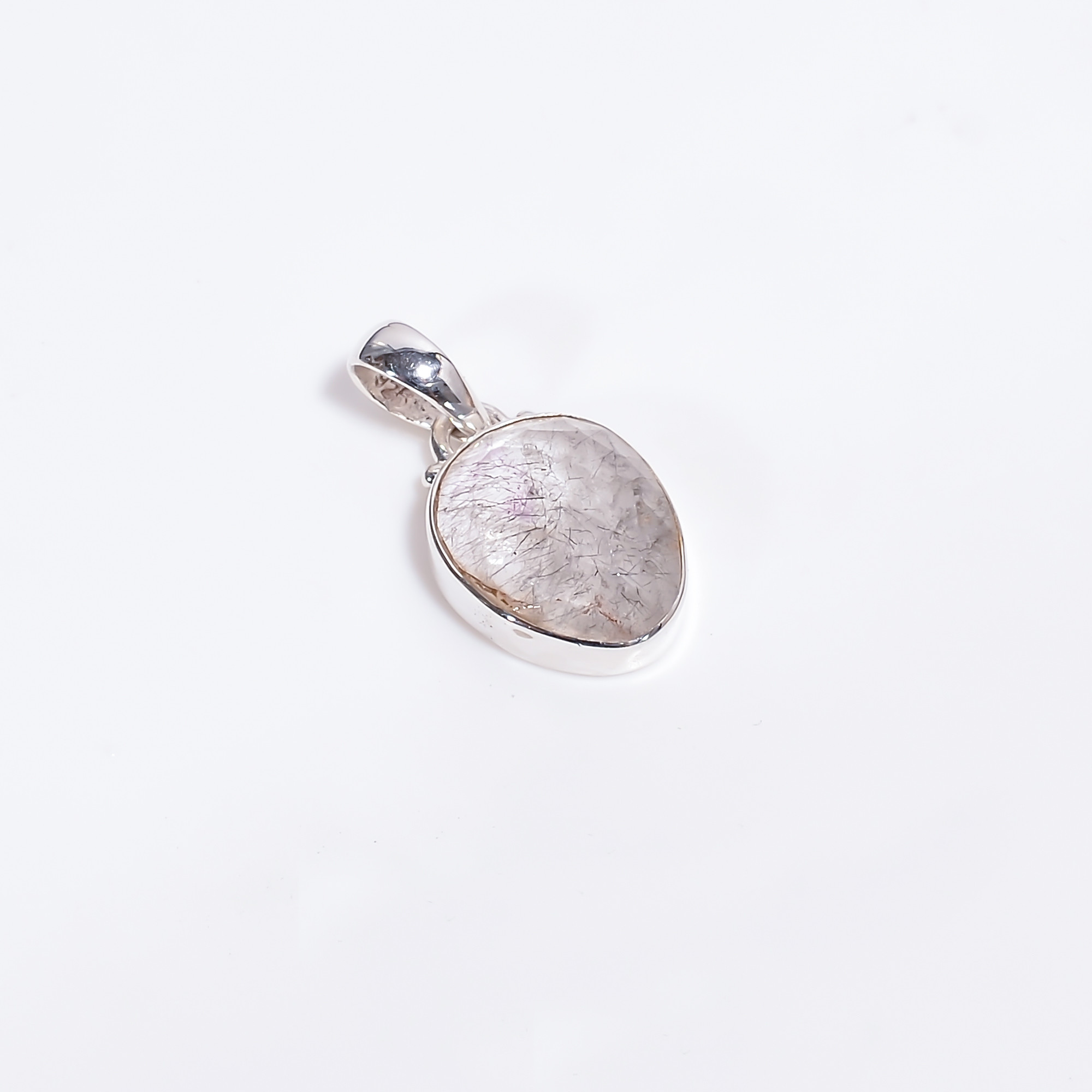 Rose Cut Gemstone 925 Sterling Silver Pendant