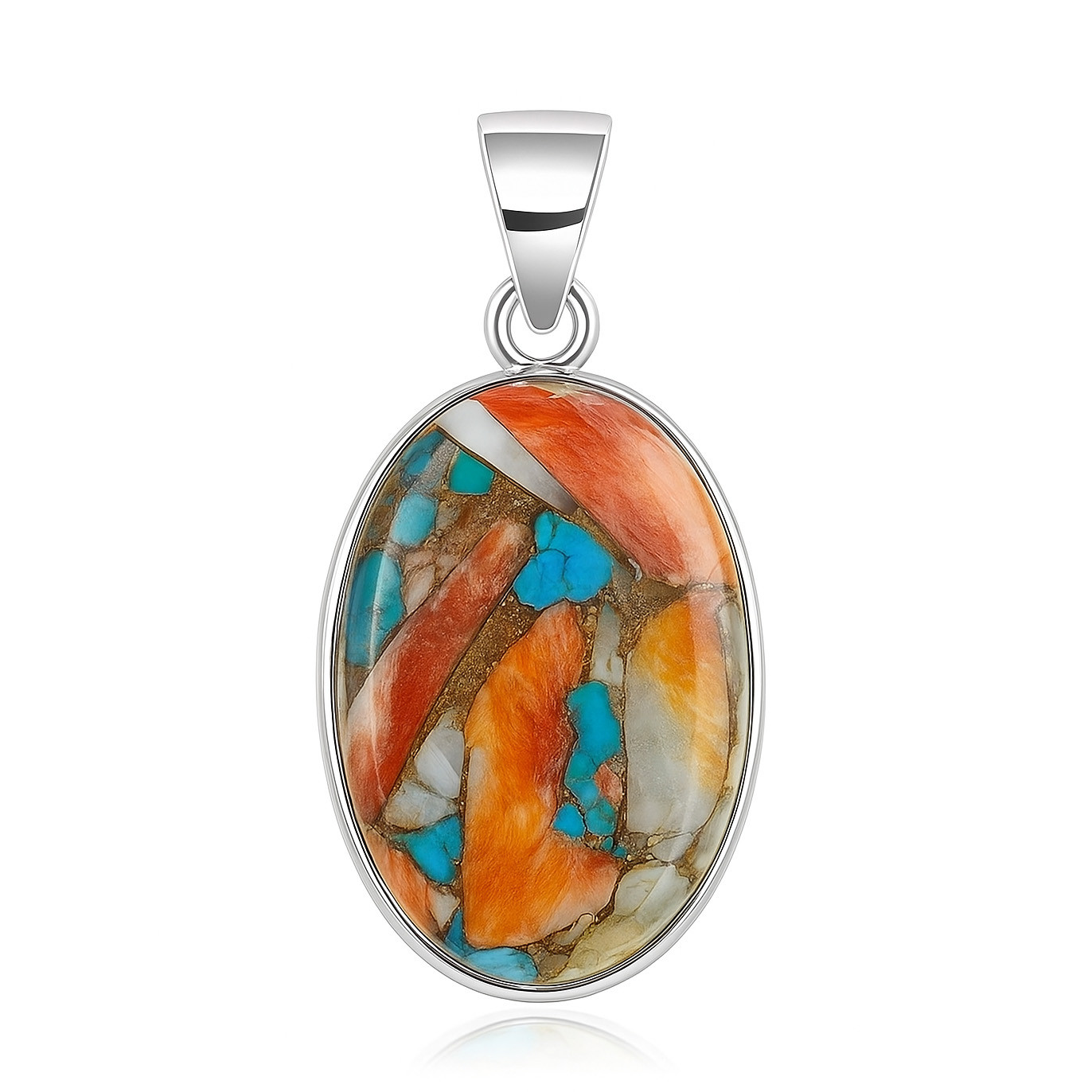 925 Sterling Silver Pendant Oyster Turquoise Gemstone Pendant